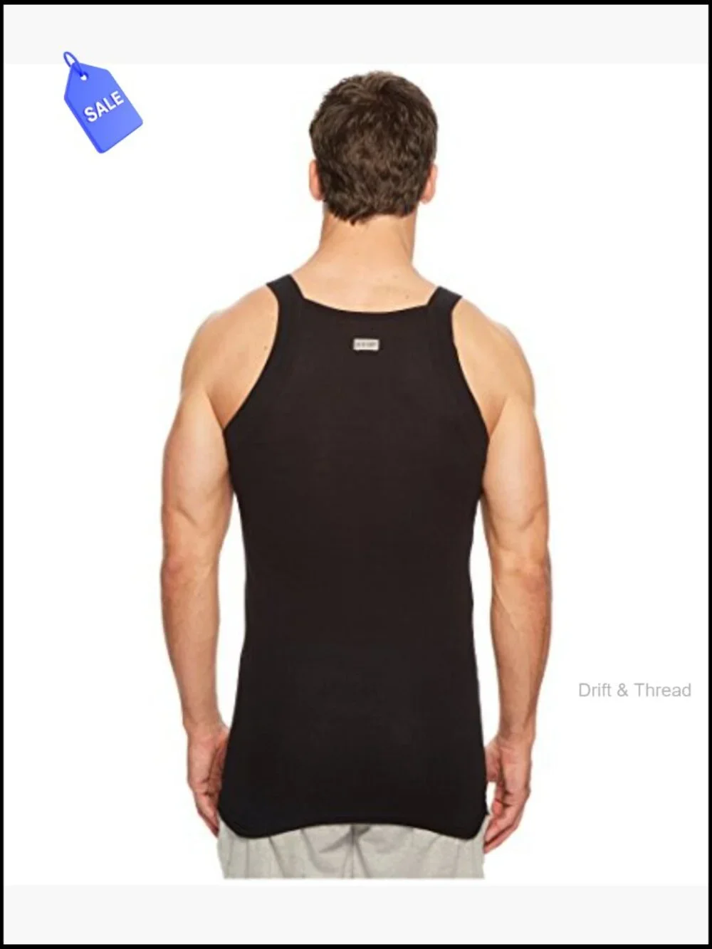Men's Essential Cotton Square Cut Tank 2-Pack Sleeveless Fitted